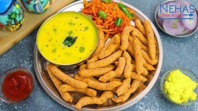 Fulvadi bhajiya with kadhi | Gujarati fulvadi bhajiya | besan kadhi or besan chutney | papaya sambharo