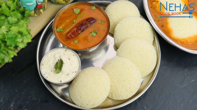 Instant idli sambar recipe | instant idli, chutney and sambar recipe | south Indian style idli sambar