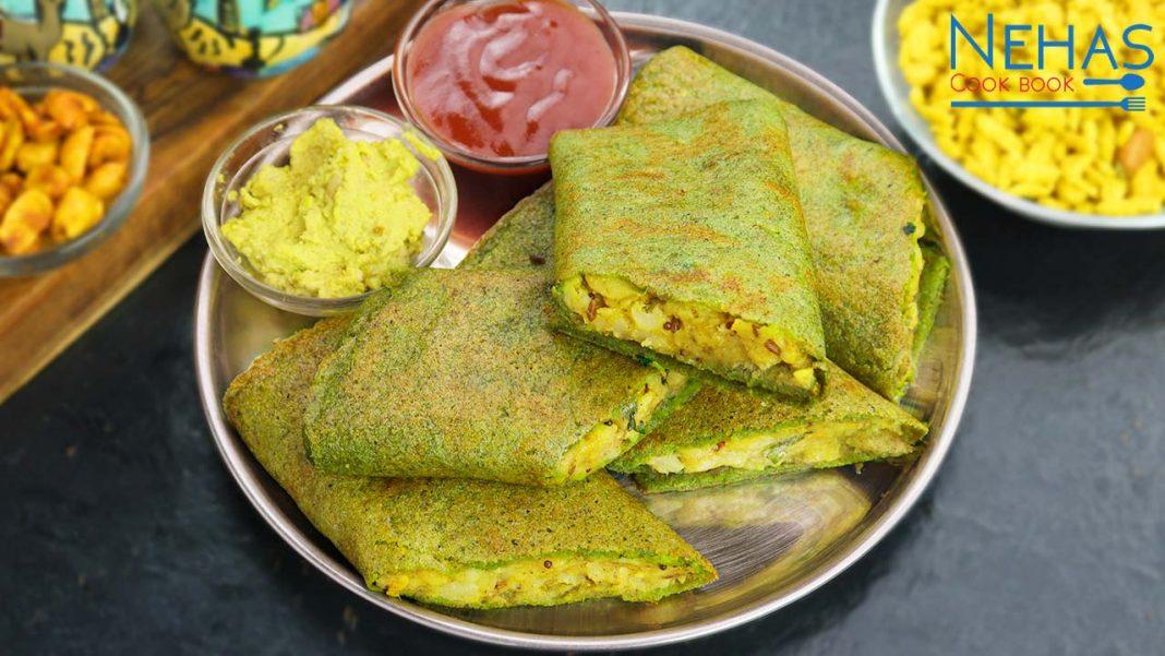 Moong Dal Nashta | Moong Dal Chilla | Stuffed Green Moong Dal Cheela ...