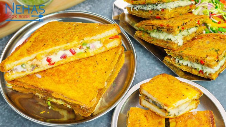 Pudla sandwich recipe | vegetable pudla sandwich | cheese pudla sandwich | street style pudla sandwich