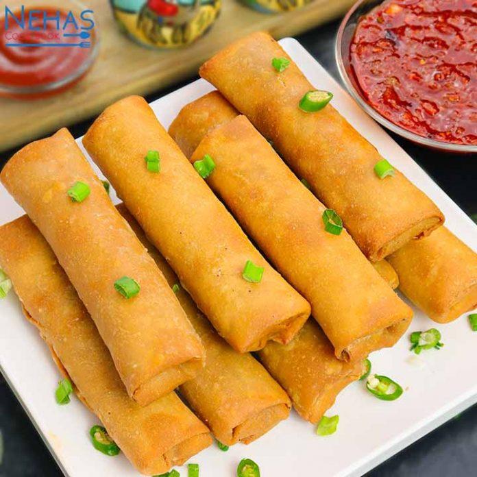 Veg Spring roll recipe | spring roll with home-made spring roll sheets ...