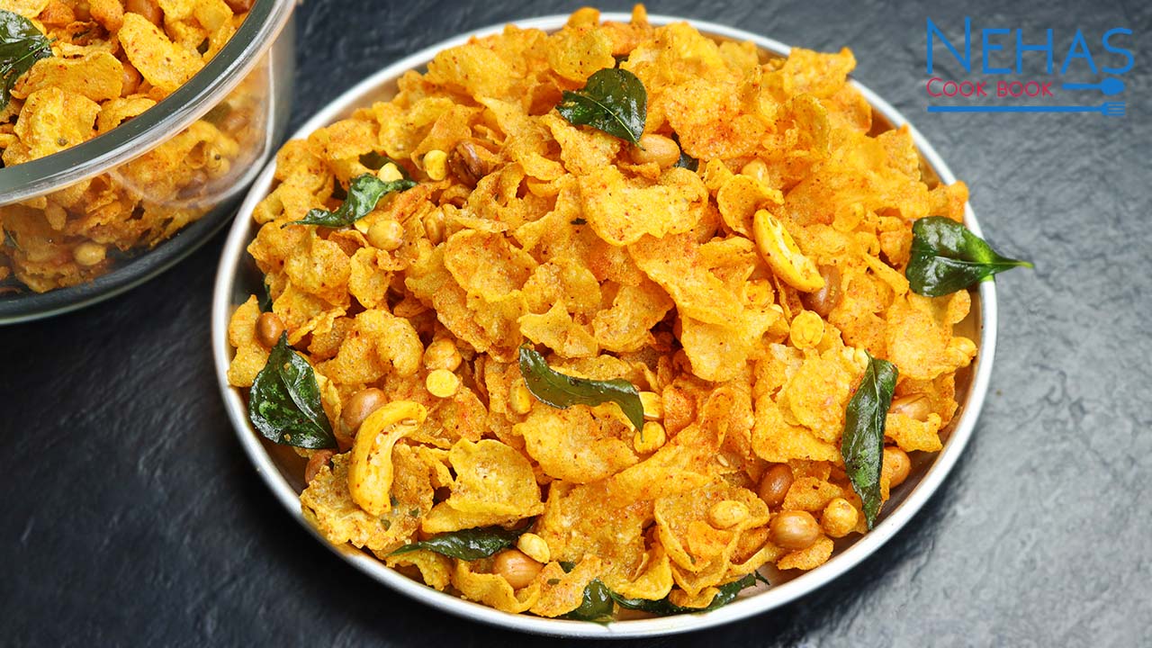 corn flakes chivda recipe  cornflakes chivda for Diwali