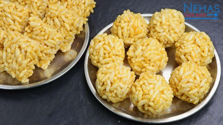 Murmura ladoo recipe | how to make murmura ladoo | puffed rice ladoo