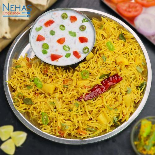 Vagharelo bhat | masala rice in cooker | vegetable raita recipe - Nehas ...