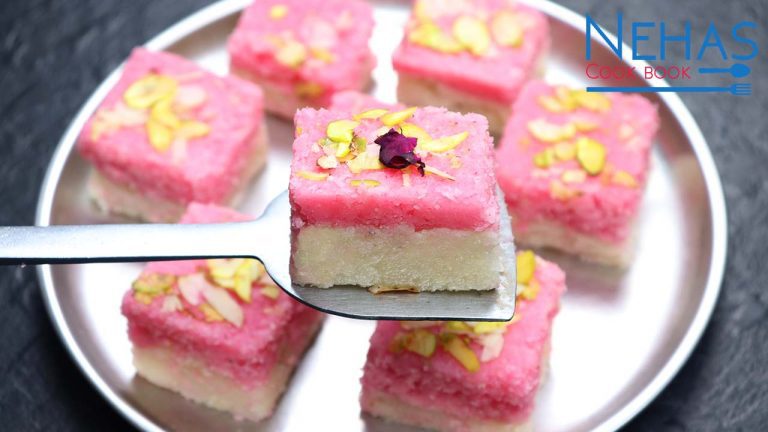 Layered coconut barfi recipe | Two layered kopra pak recipe | coconut barfi recipe