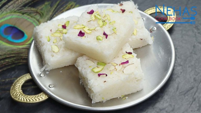 Nariyal pak recipe | How to make nariyal pak | coconut burfi | Janmastami special recipe