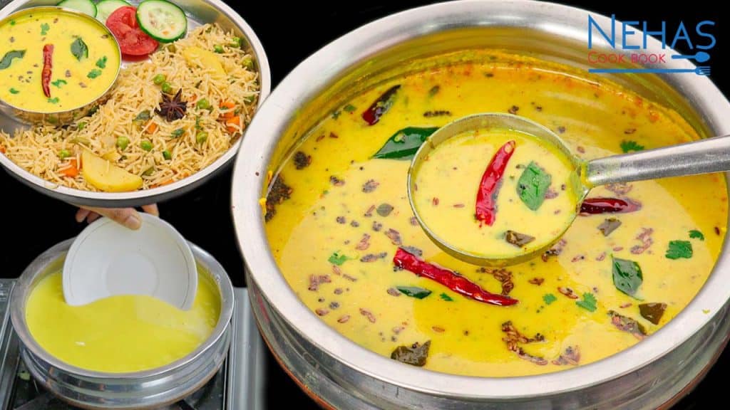 Kathiyawadi kadhi pulao recipe | kathiyawadi kadhi recipe | vegetable ...